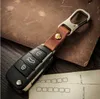 Luxury Genuine Leather Keyring Keychain Men's Simple Key Chains Holder Keyfob For Car Accessories Gift