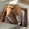 Tasman Slippers Chestnut Fur Slides Sheepskin Shearling Tazz Classic Mules Women Men Ultra Mini Platform Boot Slip-on Shoes Suede Upper Wool