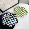 Plates Nordic Ceramic Chessboard Plaid Plate Jewelry Dish Lipstick Storage Fruit Dessert Dinner Decoration Tray