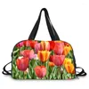 Duffel Bags Bag Travel Colorful Flower Rose Tulip Print For Men Women Valise Sport Gym Deportivas