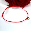 Anklets Nimph Real 18K gouden Anklet Au750 Gerwee hanger verstelbaar rood touw voor vrouwen fijne sieraden cadeau J574