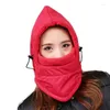 Motorhelmen Mannen en Vrouwen Outdoor Fietsen Skiën Verdikking Fleece Winddicht Koud Warm Masker Hoed In Winter