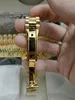Original Box Certificate 18K Gold President Male Watches Day Date Diamonds Green Dial Watch Män rostfri Diamond Bezel Automatisk armbandsur 202368
