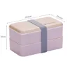 The latest 1.2L double-layer Food Jars lunch box plastic partition bento many colors to choose support custom logo