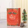 Julekorationer 12st. Merry Paper Presentväskor Santa Claus Snowflake Dot Cartoon Stripe Xmas Tree Candy Biscuit Bag Supplies
