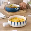 Миски Qingyao Ceramic Breakfafk с ручкой салат -хлопной суп суп лапша десерт сырная посуда Микроволновая печь специальная печь