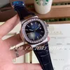 Luxury F Factory 40mm Sports Elegant Series 5711 Cal 324 S C Automatisk rörelse Blue Leather Strap Long Diamond Bezel Wristwatch M243G