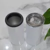 Armazém dos EUA 15 onças de sublimação reta Tumblers 2 em 1 lata mais fria duas tampas de palha clara de aço inoxidável em branco Branco de parede dupla ajuste