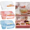 Zestawy naczyń obiadowych japońskie pudełko na lunch dla dzieci z filiżanką przenośną przeciekanie pojemnik z plastikową mikrofalową bento