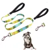 Hundhalsar Bohemiskt tryck Leash Rope Fashion Pet Supplies för liten medelhög valpkatt Färgglad tecknad serie utomhussele