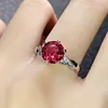 Women red crystal sweet white gold plated ring European and American fashion girls student fashion wedding party Jewellery zircon diamond new year gift Adjustable