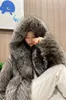 Women s Fur Faux Hooded Warm Thick Women Imitation Overcoats Sexy Winter Autumn Long Section Female Fake Jackets J3523 221231