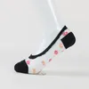 Femmes chaussettes printemps été belle fleur motif mode sauvage bouche peu profonde mince sueur absorbant bateau Invisible femme