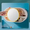 Storage Boxes Wall-mounted Make Up Organizer Cosmetic Box Bathroom Toilet Round Racks Wall Free Hole Finishing