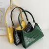 Bolsas de noite Padrão de crocodilo PU bolsa de couro fêmea bolsa de ombro feminino ladies braço retro casual mulheres tocam pequena embreagem saco a femme principal