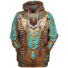 Felpe con cappuccio da uomo 2023 Black Aboriginal Retro People Anren 3D Felpa con cappuccio Uomo Donna Moda Felpa con cappuccio Pullover manica lunga Style-9