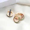 Pendientes de aro Funmode Color dorado circonita cúbica Multicolor para mujer pequeño círculo encanto pendiente Brincos venta al por mayor FE142