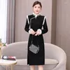 Ethnic Clothing 2023 Chinese Qipao Women Improved Cheongsam Dress Oriental Evening Party Gown Orientale Female Thicken