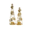 Candelabro de árbol de hoja de albaricoque dorado de estilo europeo, centros de mesa de Metal, candelabro fragante para regalo de boda de Navidad