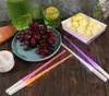 Factory LightsAber Tikstoppen Verlichte LED gloeiende lichten Hakstokken - Herbruikbare Sushi Lightup Sabres Chopstick RRC880