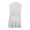 Chaves de cadeira de cor branca ruched com saia spandex lycra universal bobo -crovers decoração de casamento