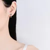 Rücken Ohrringe Trendy 1CT D Farbe Moissanit Clip Frauen 925 Sterling Silber Huggie Platin gefüllt