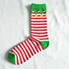 Men's Socks 2023 Funny Christmas Tree Series Pattern Cotton Men Holiday Winter Striped Personality Cartoon Happy Red Color Sokken