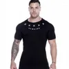 メンズTシャツ2023サマージムTシャツ大型タイプのブランドマンシャツボディービルフィットネスクイック乾燥半スリーブランニング