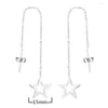 Stud -oorbellen Koreaanse David Star Lange lijndraad Piercing oorbel voor tieners Girl Geometrie Dange Accessoires Mujer Roestvrije sieraden