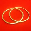 Hoop Earrings 4cm Large Circle Sexy Yellow Gold Filled Smooth Plain Round Womens Fashion Gift