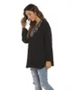 Women's T Shirts Boho Embroidery Women Blouses Spring Autumn Plus Size Mexican Shirt For Long Sleeve Black Vintage Ethnic Embroidered Top