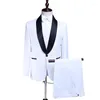 Ternos masculinos 2023 boutique masculino Butão de colarinho preto de colarinho preto 2 PCs Conjunto / masculino Blazers Professional Blazers Casa