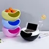 Plates Multi Use Double Layer Snack Bowl Lazy Plate Kitchen Fruit Sunflower Seeds Storage Box Dishes Living Room Acc