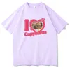 Męskie koszulki I Love Capybaras Drukuj mężczyźni kobiety moda swobodna luźna koszulki Załoga szyja hip hop Man zabawny tshirt męski koszulka koszulka męska streetwear t230103