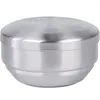 Bowls 1PC 304 Stainless Steel Double Rice Bowl With Lid Soup Steamed Anti-Scalding Child Small Korean Cuisine