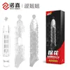 Extensions Sexy Niuniu Espion Loup Dents Couverture Couple Résonance Pénis Allongé Transparent Cristal Produits de Sexe Pour Adultes 6CPE