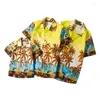 Hommes chemises décontractées hommes hawaïen à manches courtes palmier Tropical hommes été Camisa Masculina fantaisie plage vacances fête vêtements