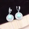 Halsbandörhängen Set Green Pearl 925 Sterling Silver Jewelry Rings for Women