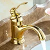 Badrumsvaskar Krattor Ankomst Guldbassängen kran Fnish Brass Mixer Tap Chrome Torneiras Para Banheiro 5065