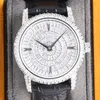 Diamentowe męskie zegarki 40 mm wybieranie srebrnego koloru 9015 ruch Sapphire 316L Fine Stal Man WristWatch315o