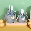 Sac de lapin de pâques, sac en velours avec oreilles de lapin, œuf de lapin, paquet cadeau de bonbons, sac cadeau de979