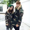 Herrarna Down Fad Brand Winter Men/Women Thick Camouflage Jacka Parka Coat Man Päls huva Parkas Män militär överrock 5xl