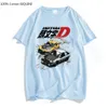 Camisetas masculinas AE86 Japão Anime inicial D T-shirt Men Summer Summer Cool Mangas curtas Tshirt Casual Homme Tshirt Racing Drift Car Graphic Cotton Tees T230103