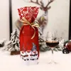 Juldekorationer år 2023 Santa Claus Snowman Wine Bottle Cover Noel Decoration For Home Dinner Decor Present Tree Ornament