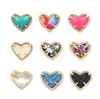 Neues Valentinstagsgeschenk, künstlicher glitzernder Abalone-Stein, kleine herzförmige 3D-Harzschale, Mini-Love-Drusy-Halsketten für Frauen-Anhänger