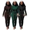 Großhandel Bubble Jumpsuits Damen Plus Größe 2XL Langarm Strampler Lässiger Reißverschluss, figurbetonte Overalls Herbstkleidung Einteilige Outfits Overalls Solide Leggings 8702