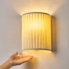 Lâmpada de parede tecido tecido creme de vento quarto sala de estar bb moderno iluminação simples de corredor