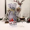 Juldekorationer år 2023 Santa Claus Snowman Wine Bottle Cover Noel Decoration For Home Dinner Decor Present Tree Ornament