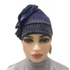 Roupas étnicas Quimia chapéu turbante para mulheres hijab lantejas florais grãos de cabeceira hiar perdido câncer tampa ladrias bandana tampa de cabeça muçulmana