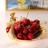 Plates Golden Fruit Basket Bird Embossed Luxury Metal Candy Nut Tray Storage Wedding El Home Desktop Decoration